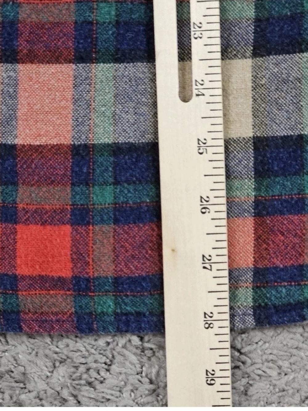 Wallace & Barnes X  J.Crew Mens Red Plaid Flannel Wool Long Sleeve Shirt Small S - Picture 8 of 12